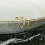 SALE - 10k Solid Gold CZ Elongated Nugget Studs - - Earrings - Ofina