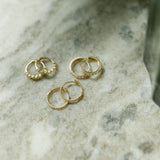 10k Solid Gold Prong CZ Huggie - - Earrings - Ofina