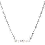 Diamonds Tiny Bar Necklace - White Gold - Necklaces - Ofina