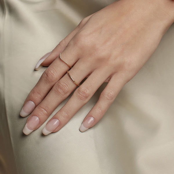 10k Solid Gold Twisted Wave Ring - - Rings - Ofina