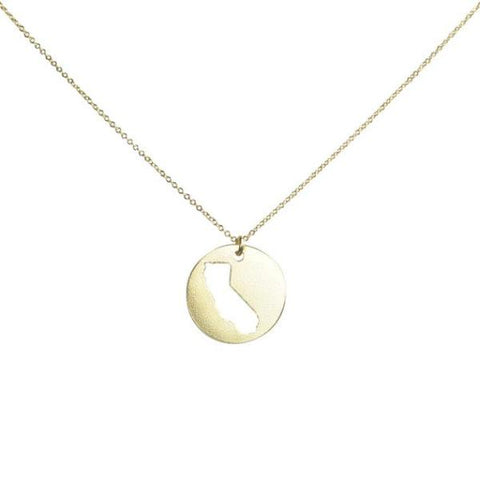SALE - State Outline Necklace - Gold / CA - Necklaces - Ofina