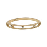 10k Solid Gold CZ Double Band Ring - Yellow Gold / 5 - Rings - Ofina