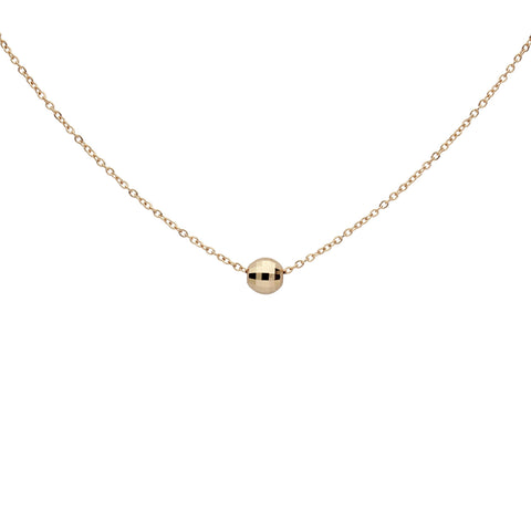 SALE - Solid Gold Faceted Mirror Ball Necklace - Yellow Gold - Necklaces - Ofina