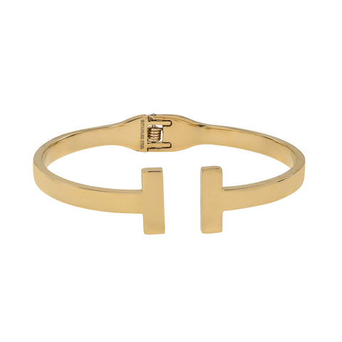 Open Double Bar Hinged Cuff - Gold - Bracelets - Ofina