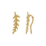 Leaf Ear Crawlers - Gold / Right - Earrings - Ofina