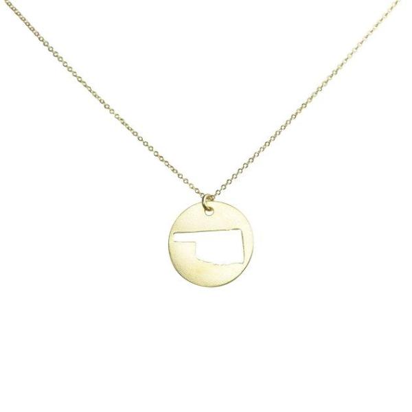 SALE - State Outline Necklace - Gold / OK - Necklaces - Ofina
