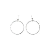 SALE - Brushed Hoop Earring - Silver / Large - Earrings - Ofina