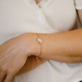Round Mother of Pearl Adjustable Bracelet - - Bracelets - Ofina