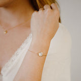 Round Mother of Pearl Adjustable Bracelet - - Bracelets - Ofina