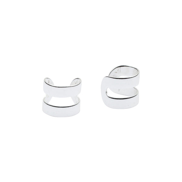 Double Line Ear Cuff - Silver - Earrings - Ofina