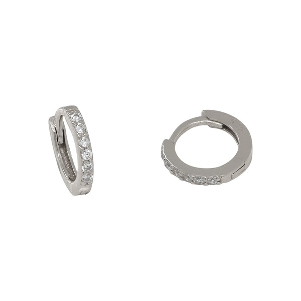 Classic CZ Huggies - Small / Silver - Earrings - Ofina