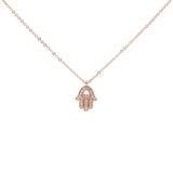 CZ Khamsa Necklace - Rosegold - Necklaces - Ofina
