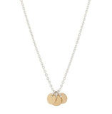 Tiny Triple Disc Choker Necklace - Gold Discs on Silver Chain - Necklaces - Ofina