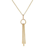 Triple Fringe Long Necklace - Gold - Necklaces - Ofina