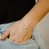 Round Mother of Pearl Ball Chain Bracelet - - Bracelets - Ofina
