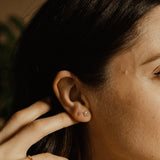 14k Solid Gold Baguette Studs - - Earrings - Ofina