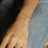 14k Solid Gold Thin Paperclip Bracelet - - Bracelets - Ofina