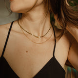 10k Solid Gold Thin Herringbone Necklace - - Necklaces - Ofina