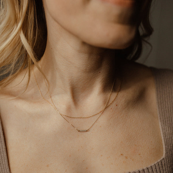 14k Solid Gold Thin Chain w/ Extender - - Necklaces - Ofina