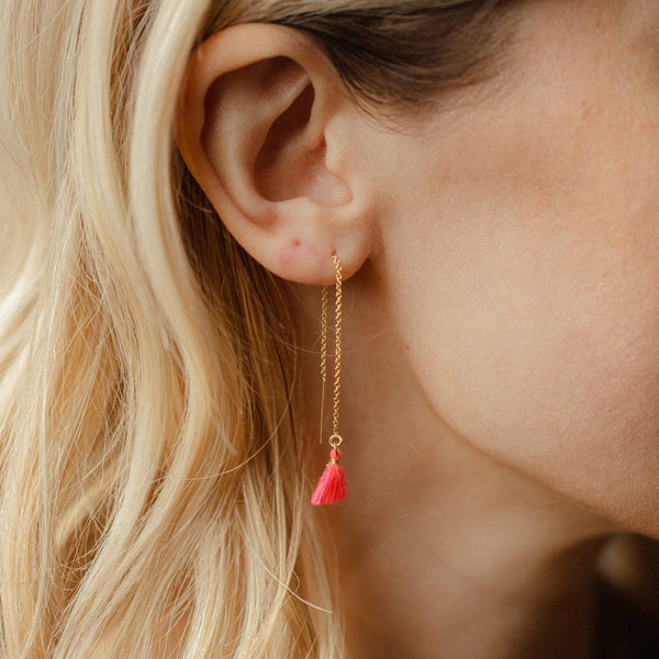 Tassel Ear Threaders - - Earrings - Ofina