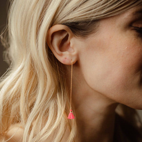 Tassel Ear Threaders - - Earrings - Ofina