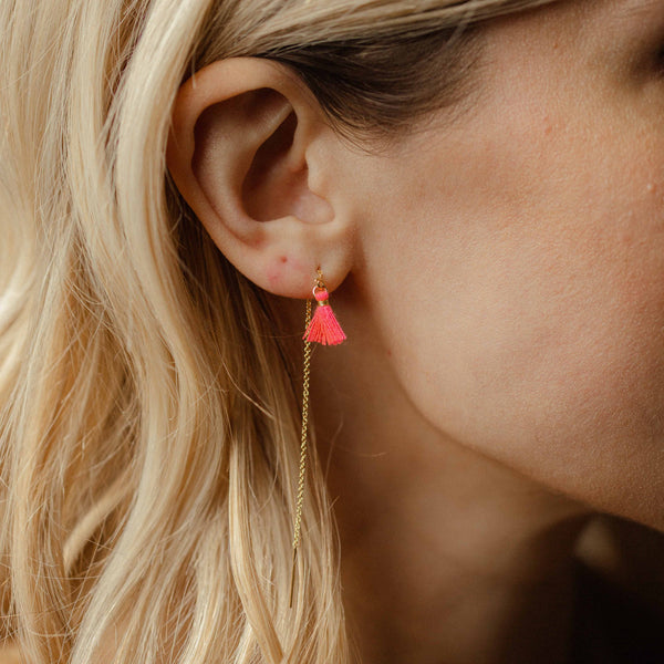 Tassel Ear Threaders - - Earrings - Ofina