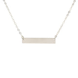 SALE - Thick Bar Necklace - Silver - Necklaces - Ofina