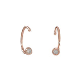 CZ Open Huggies - Rose Gold - Earrings - Ofina