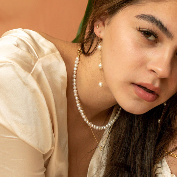 Freshwater Pearl Necklace - - Necklaces - Ofina