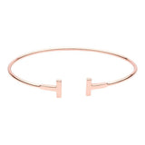 Double Bar Thin Cuff - Rosegold - Bracelets - Ofina