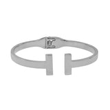 Open Double Bar Hinged Cuff - Silver - Bracelets - Ofina