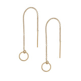 Geometric Ear Threaders (more shapes) - Circle / Gold - Earrings - Ofina