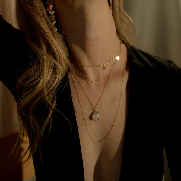 5 Tiny Discs Necklace - - Necklaces - Ofina