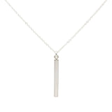 Single Bar Drop Necklace - Silver - Necklaces - Ofina