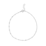 Geometric Cable Chain Anklet - Silver / 8 - Bracelets - Ofina