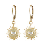 Leverback Stone Eye Earrings - Clear - Earrings - Ofina