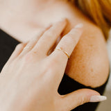 10k Solid Gold Tri-CZ Ring - - Rings - Ofina