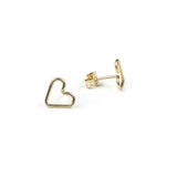 Heart Wirewrapped Studs - Gold - Earrings - Ofina