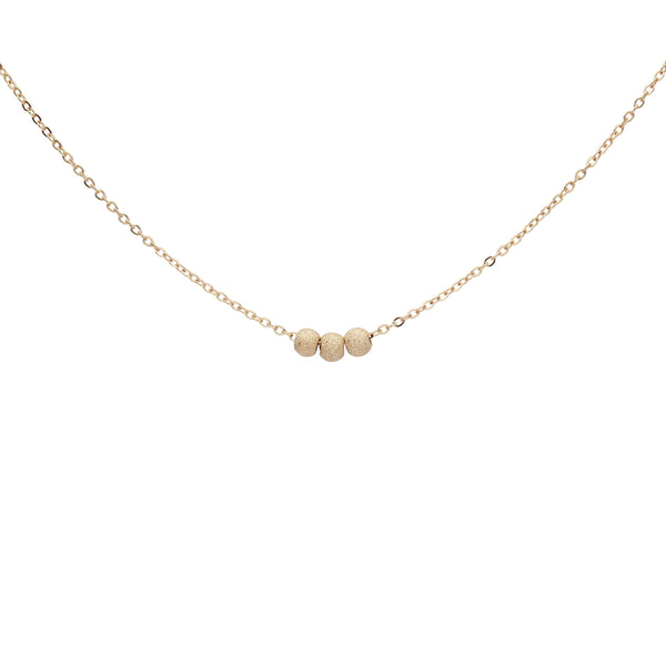 14k Solid Gold Triple Stardust Necklace - Yellow Gold - Necklaces - Ofina