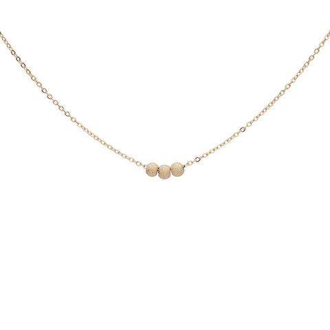 14k Solid Gold Triple Stardust Necklace - Yellow Gold - Necklaces - Ofina