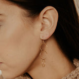 Triple Diamond Cut Drop Earrings - - Earrings - Ofina