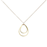 Double Brushed Teardrop Necklace - Gold - Necklaces - Ofina