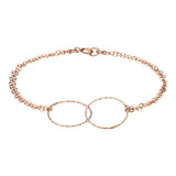 Double Diamond Cut Circles Bracelet - Rosegold - Bracelets - Ofina