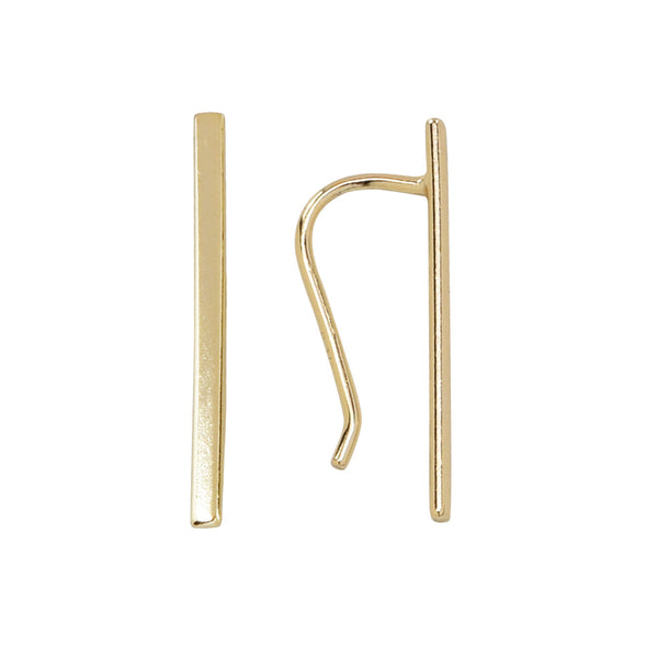 Long Bar Ear Crawler - Gold - Earrings - Ofina