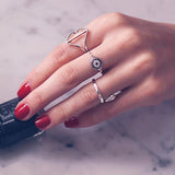 CZ Black Evil Eye Ring - - Rings - Ofina