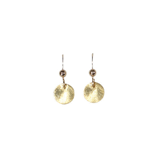 SALE - Brushed Disc Earrings - Gold / Small - Earrings - Ofina