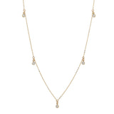 Tiny CZ Bezel Choker / Necklace - Choker / Gold - Necklaces - Ofina