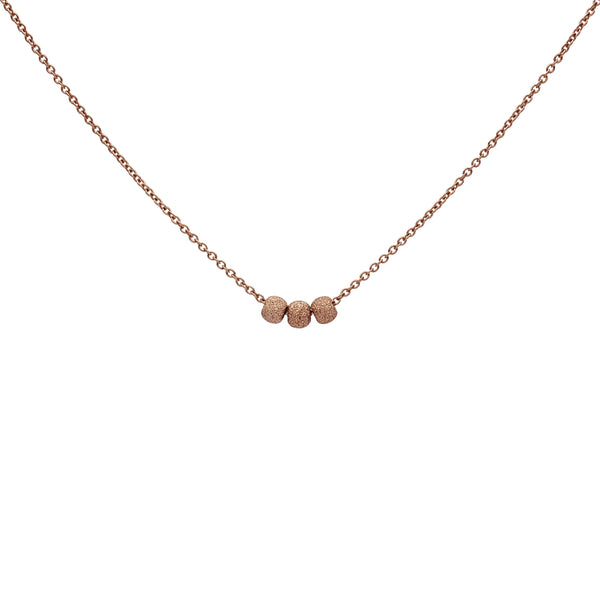 14k Solid Gold Triple Stardust Necklace - Rose Gold - Necklaces - Ofina