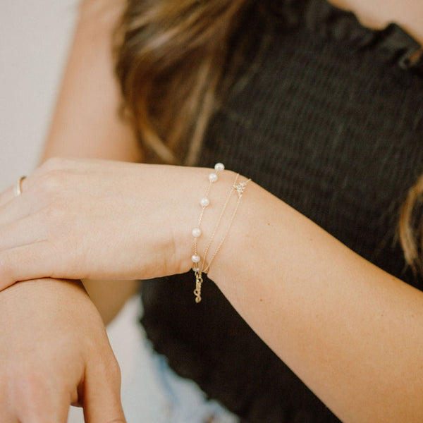 10k Solid Gold Pearl Bracelet - - Bracelets - Ofina