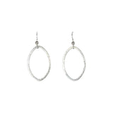 SALE - Brushed Marquise Earrings - Silver / Medium - Earrings - Ofina